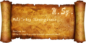 Márky Szergiusz névjegykártya